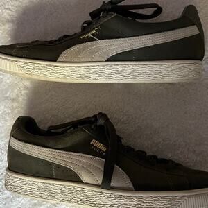 Puma Suede Loafers - Black and White